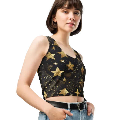 Gilded Constellation on a Crop Top