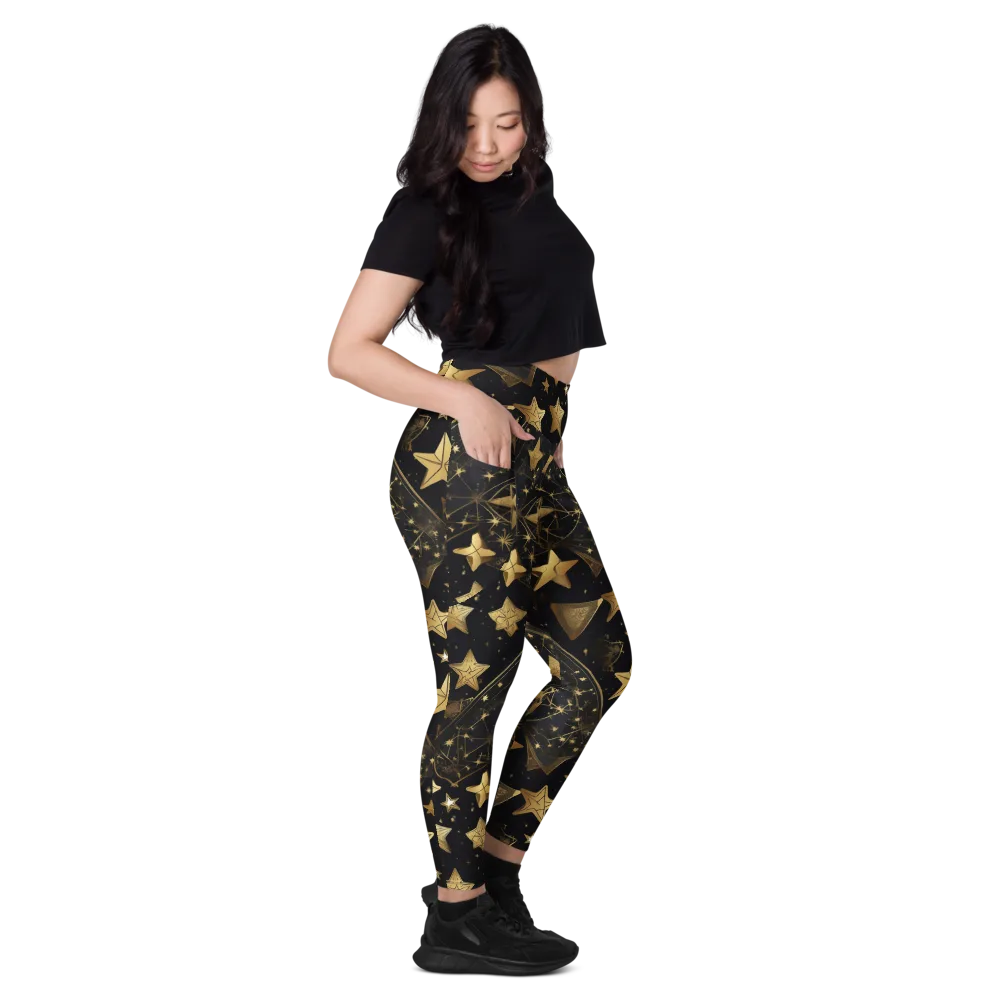 Gilded Constellation on Leggings with Pockets — Right