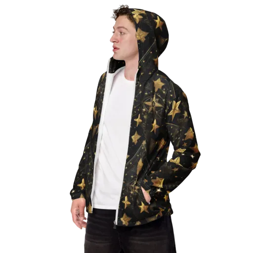 Gilded Constellation on a Men's Windbreaker
