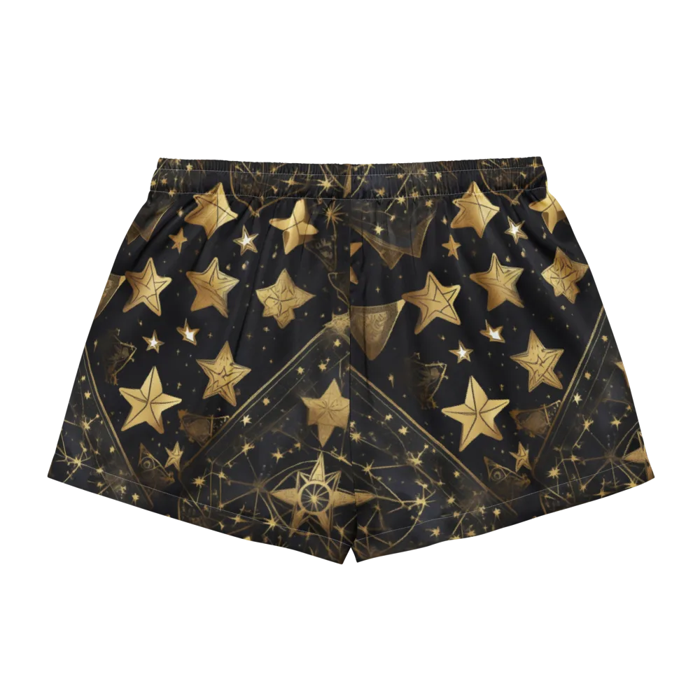 Gilded Constellation on Women's Pajama Shorts — Back