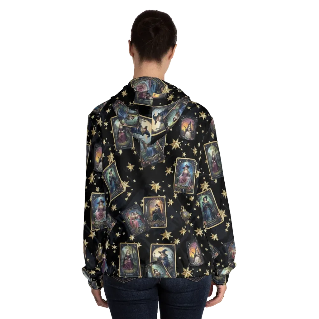 Celestial Arcana on Women's Full-Zip Hoodie — Back On Person