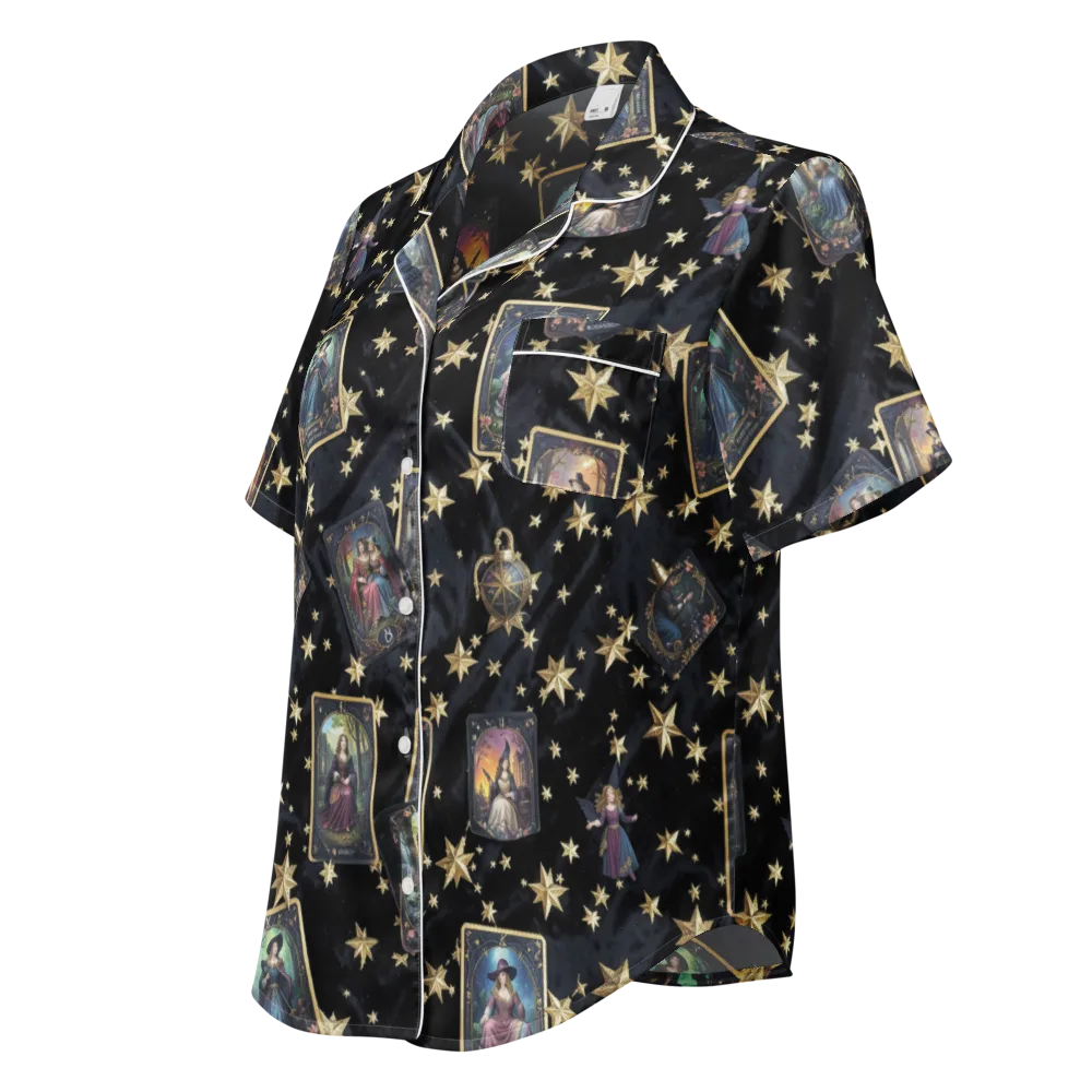 Celestial Arcana on Women's Short Sleeve Pajama Top — Left Front