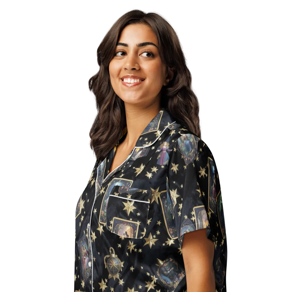 Celestial Arcana on Women's Short Sleeve Pajama Top — Left Front