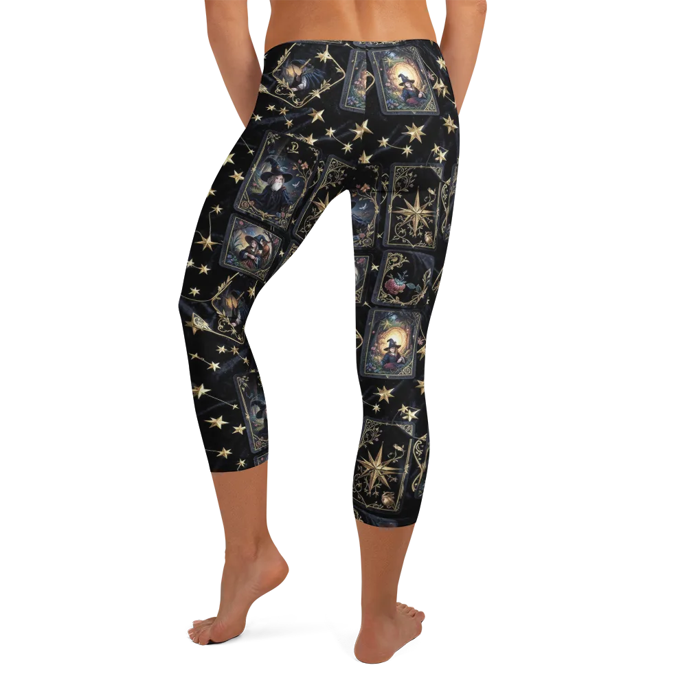 Midnight Arcana on Capri Leggings — Back