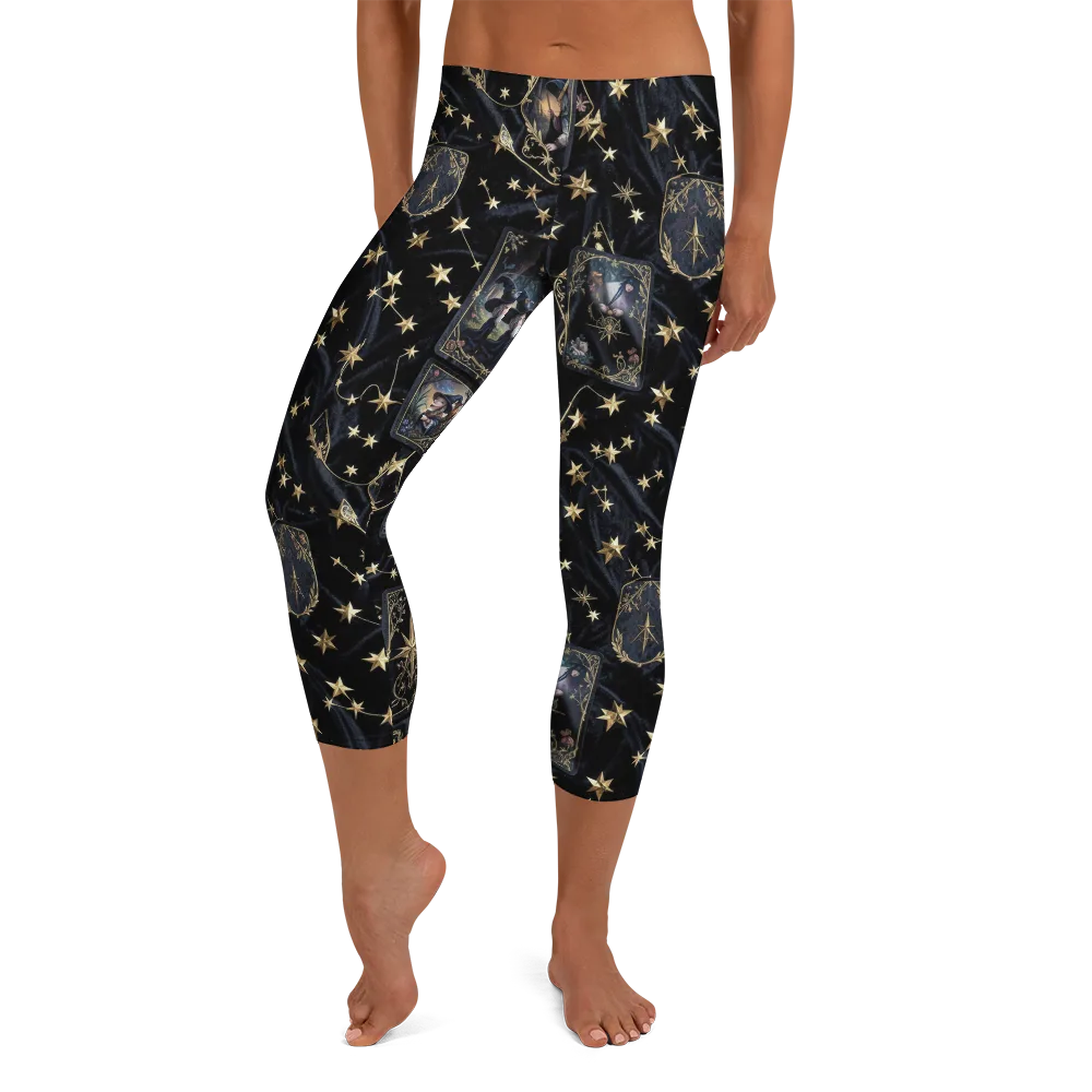 Midnight Arcana on Capri Leggings — Front
