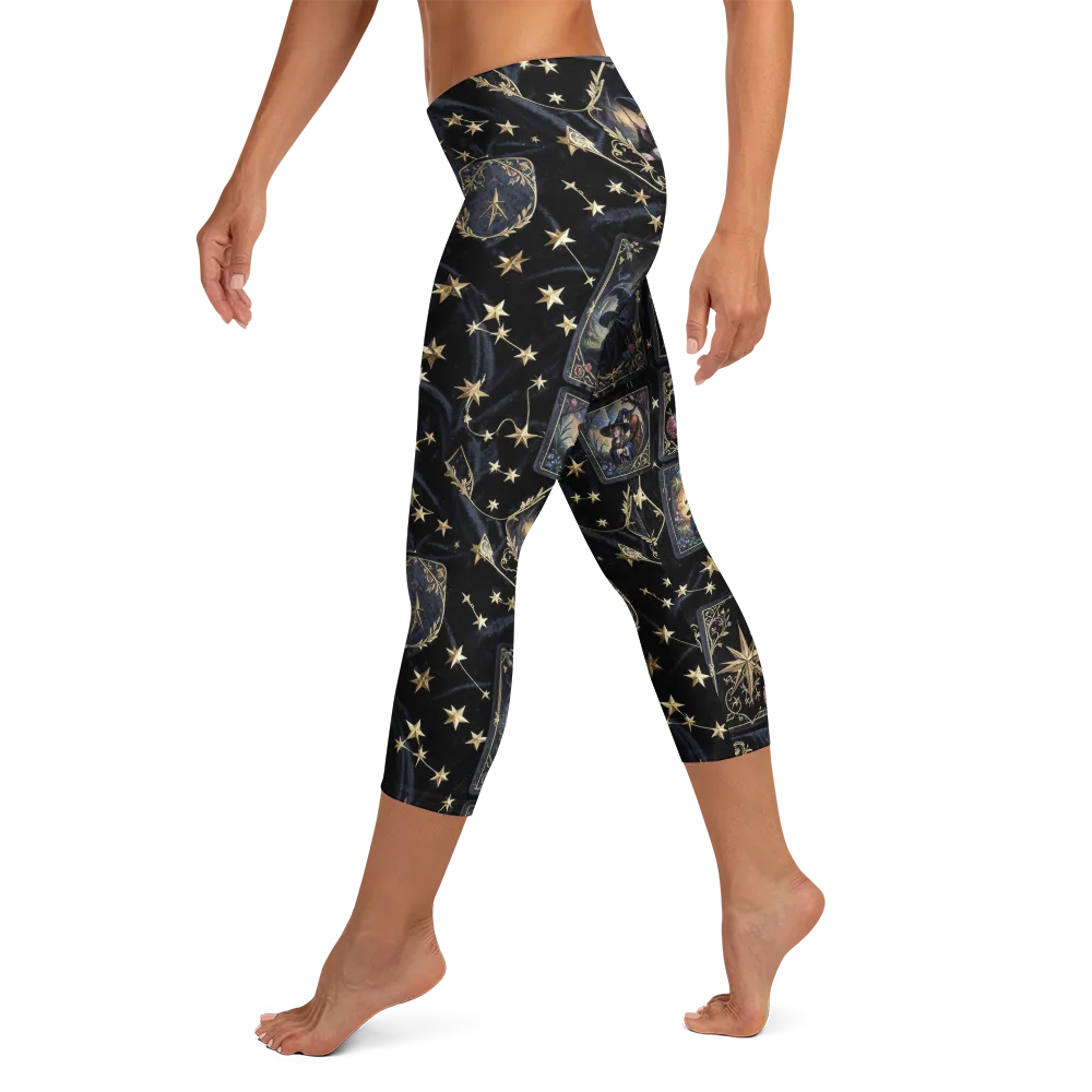 Midnight Arcana on Capri Leggings — Left