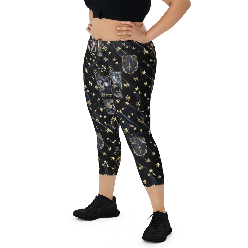 Midnight Arcana on Capri Leggings — Front