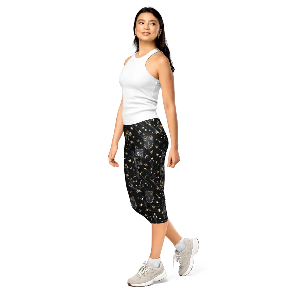 Midnight Arcana on Capri Leggings — Left Front