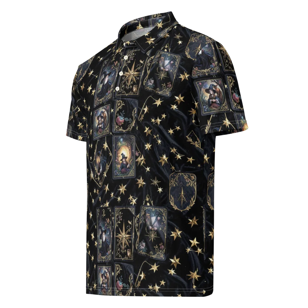 Midnight Arcana on Men's Slim Fit Polo Shirt — Left Front