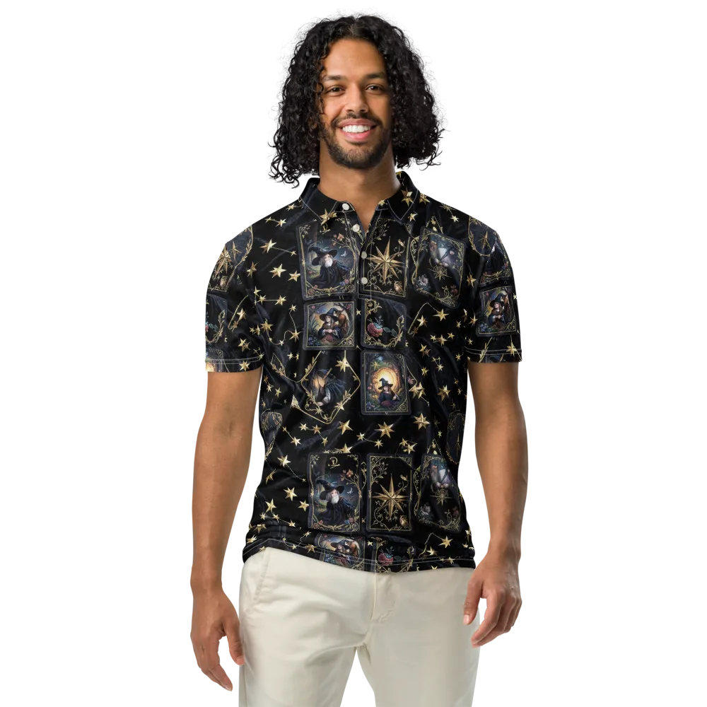 Midnight Arcana on Men's Slim Fit Polo Shirt — Front