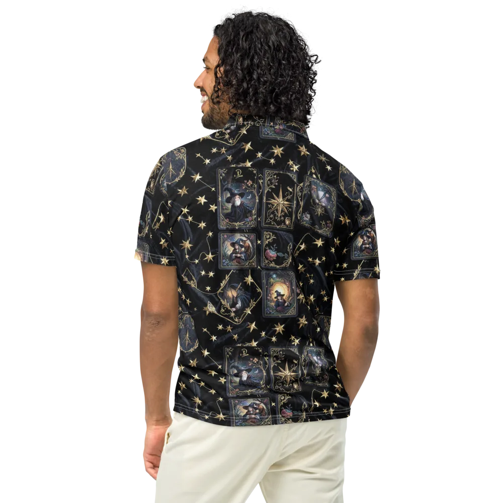Midnight Arcana on Men's Slim Fit Polo Shirt — Back