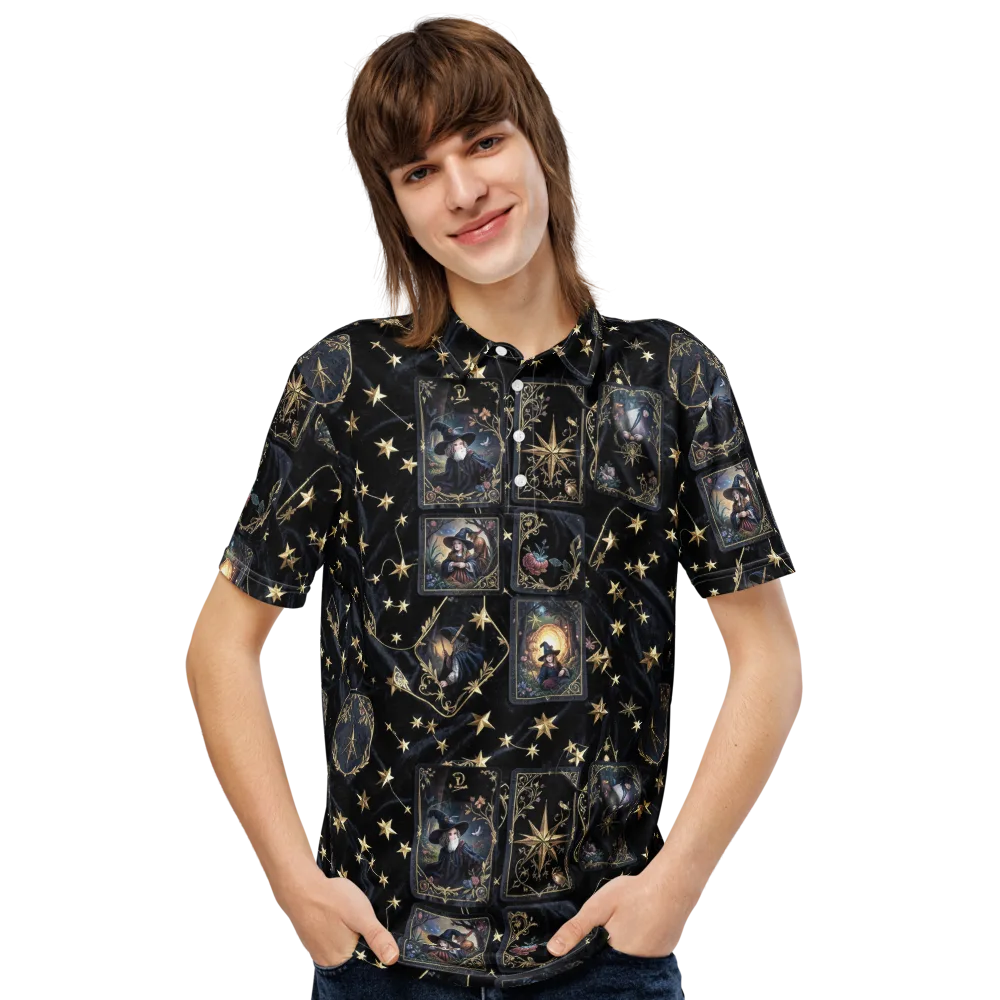 Midnight Arcana on Men's Slim Fit Polo Shirt — Front