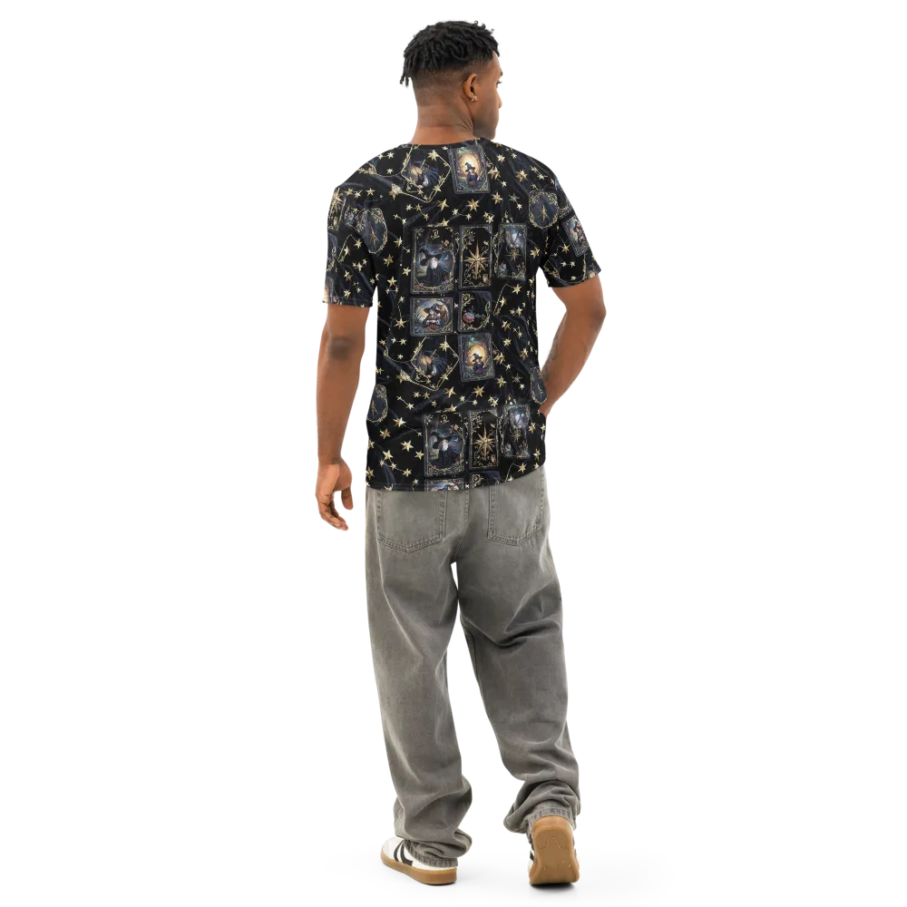 Midnight Arcana on Men's Cotton Crew Neck T-Shirt — Back