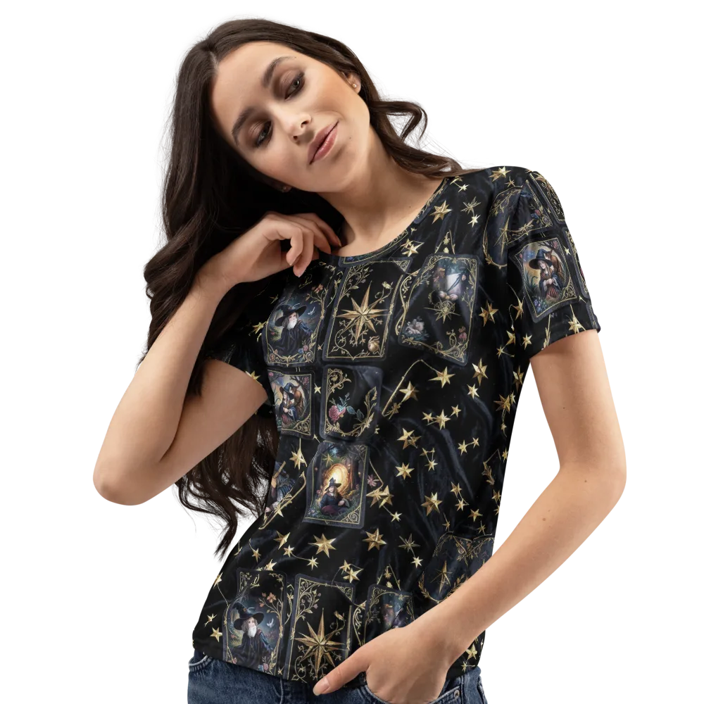 Midnight Arcana on Women's Crew Neck T-Shirt — Left Front