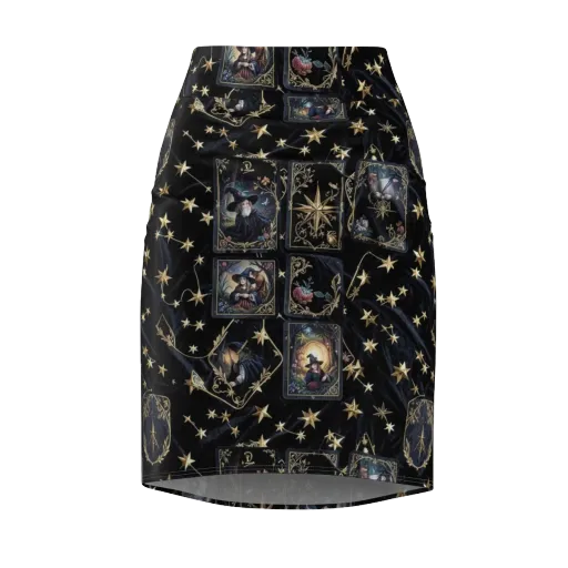 Midnight Arcana on a Pencil Skirt