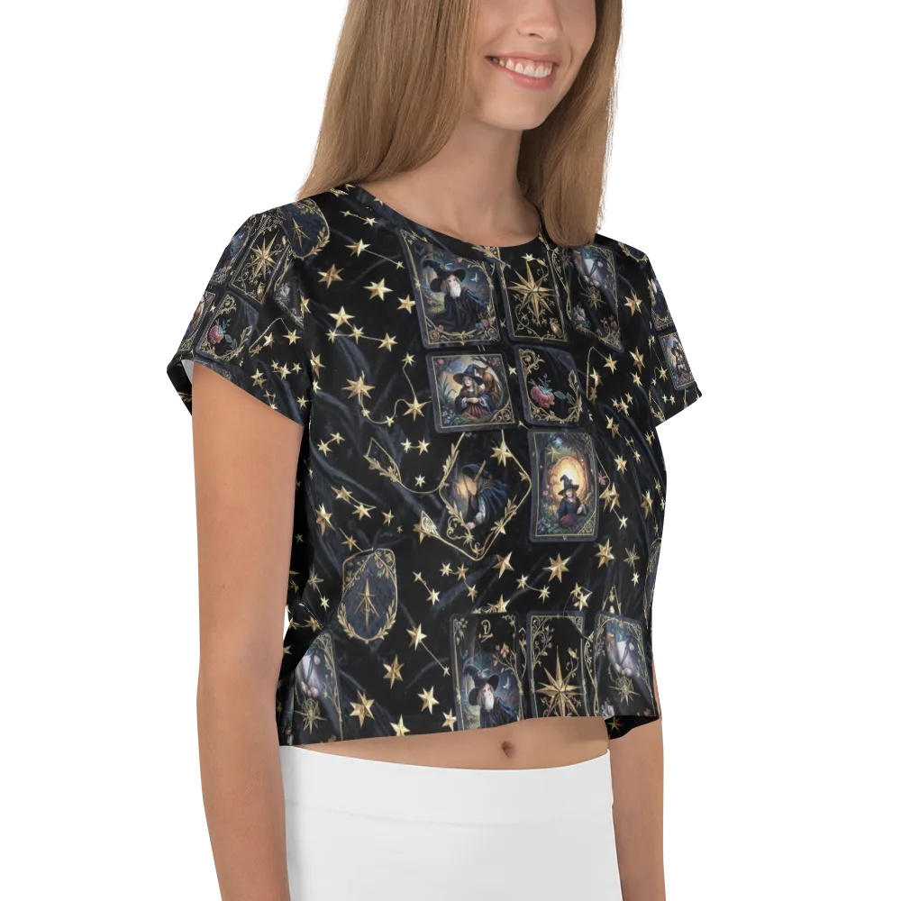 Midnight Arcana on Crop Tee — Right