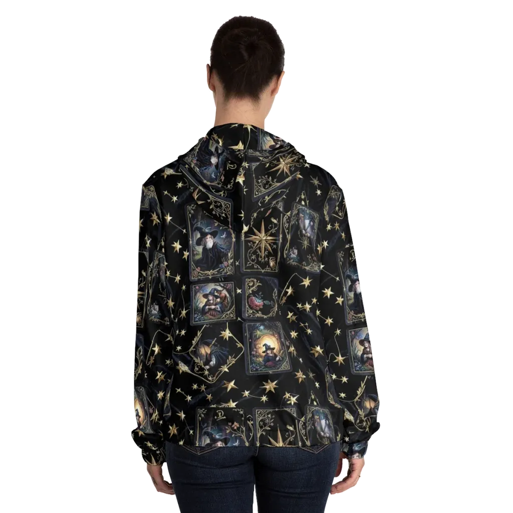 Midnight Arcana on Women's Full-Zip Hoodie — Back On Person