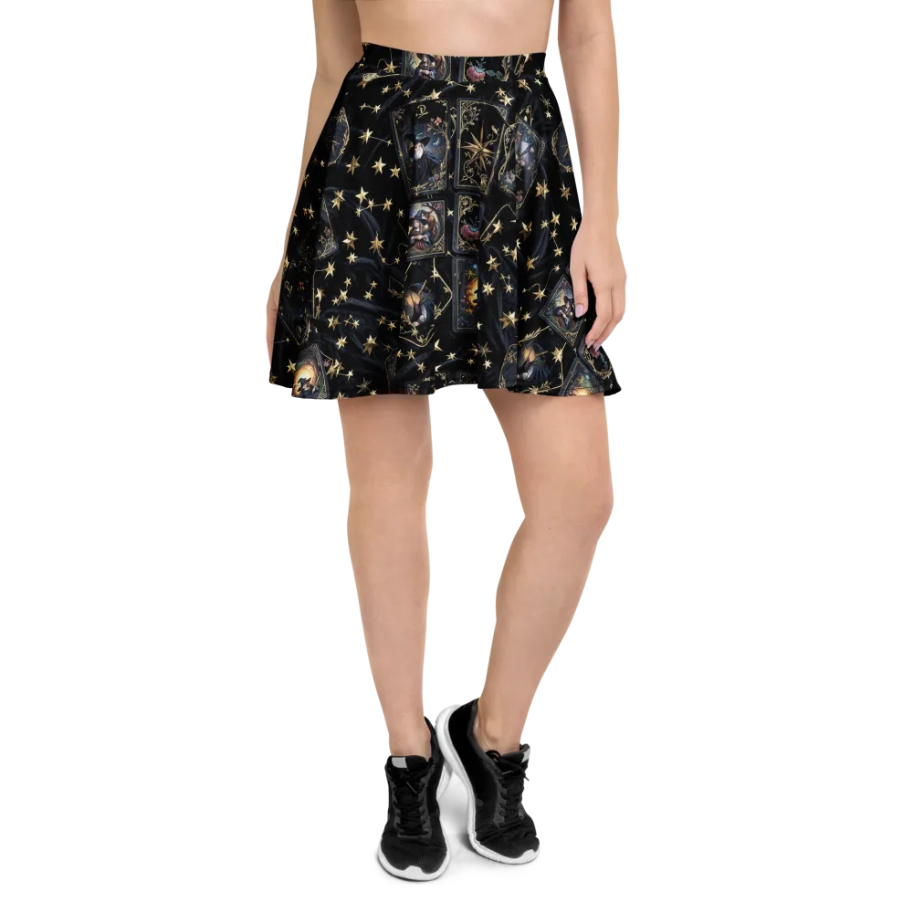 Midnight Arcana on Skater Skirt — Front