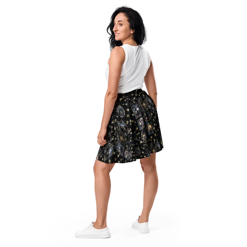 Midnight Arcana on Skater Skirt — Back