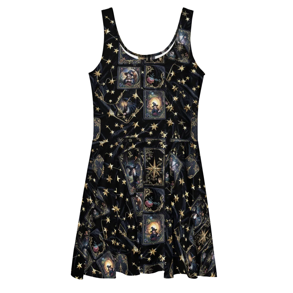 Midnight Arcana on Skater Dress — Front