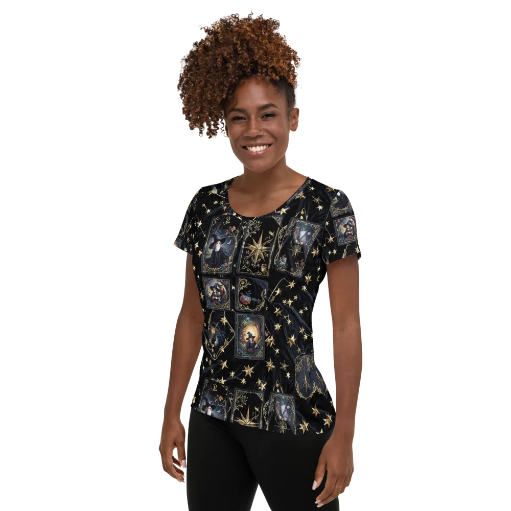 Midnight Arcana on Women's Athletic T-Shirt — Left