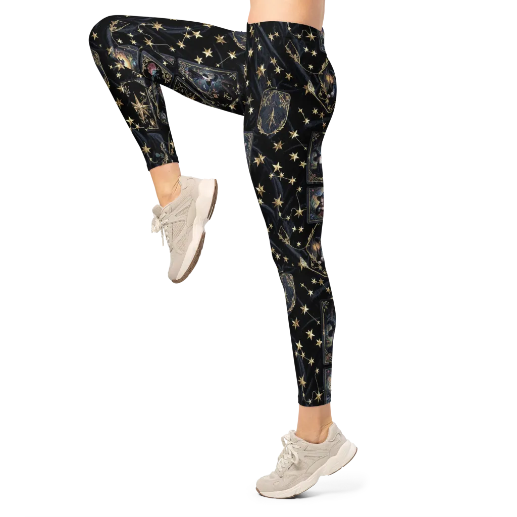 Midnight Arcana on Leggings — Left