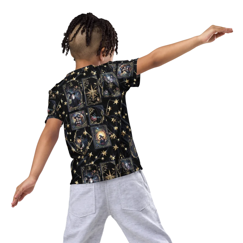 Midnight Arcana on Kids Crew Neck T-Shirt — Back