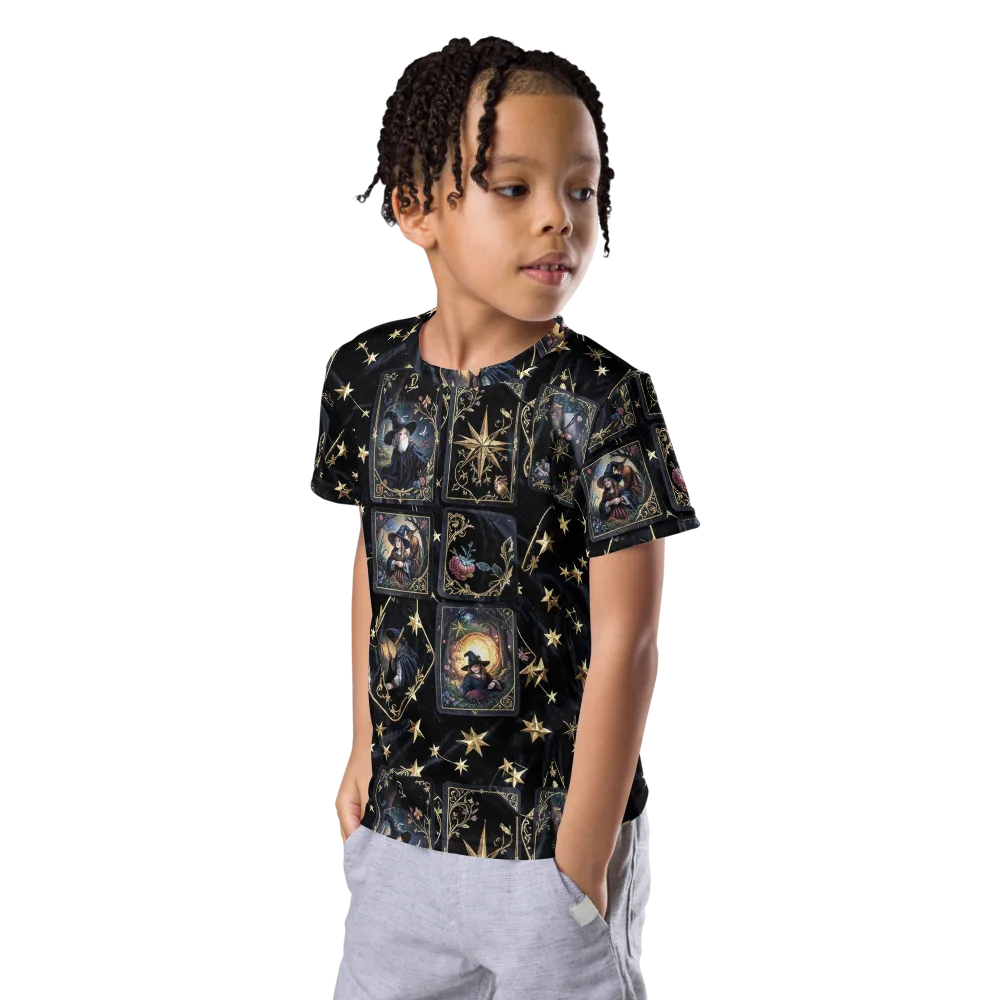 Midnight Arcana on Kids Crew Neck T-Shirt — Left Front