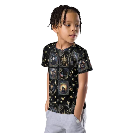 Midnight Arcana on a Kids Crew Neck T-Shirt