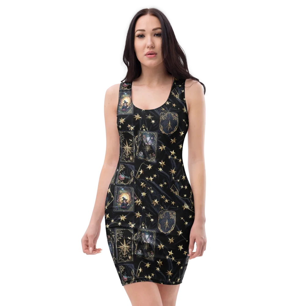 Midnight Arcana on Bodycon Dress — Front