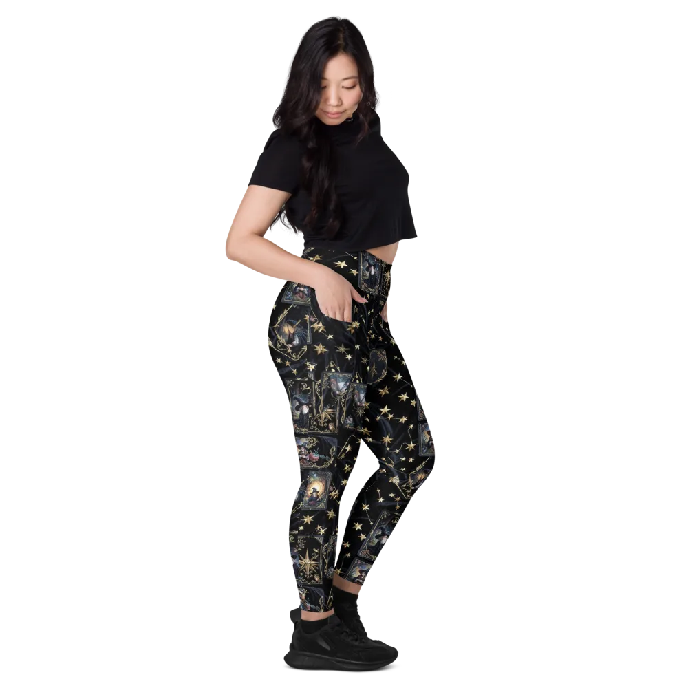 Midnight Arcana on Leggings with Pockets — Right