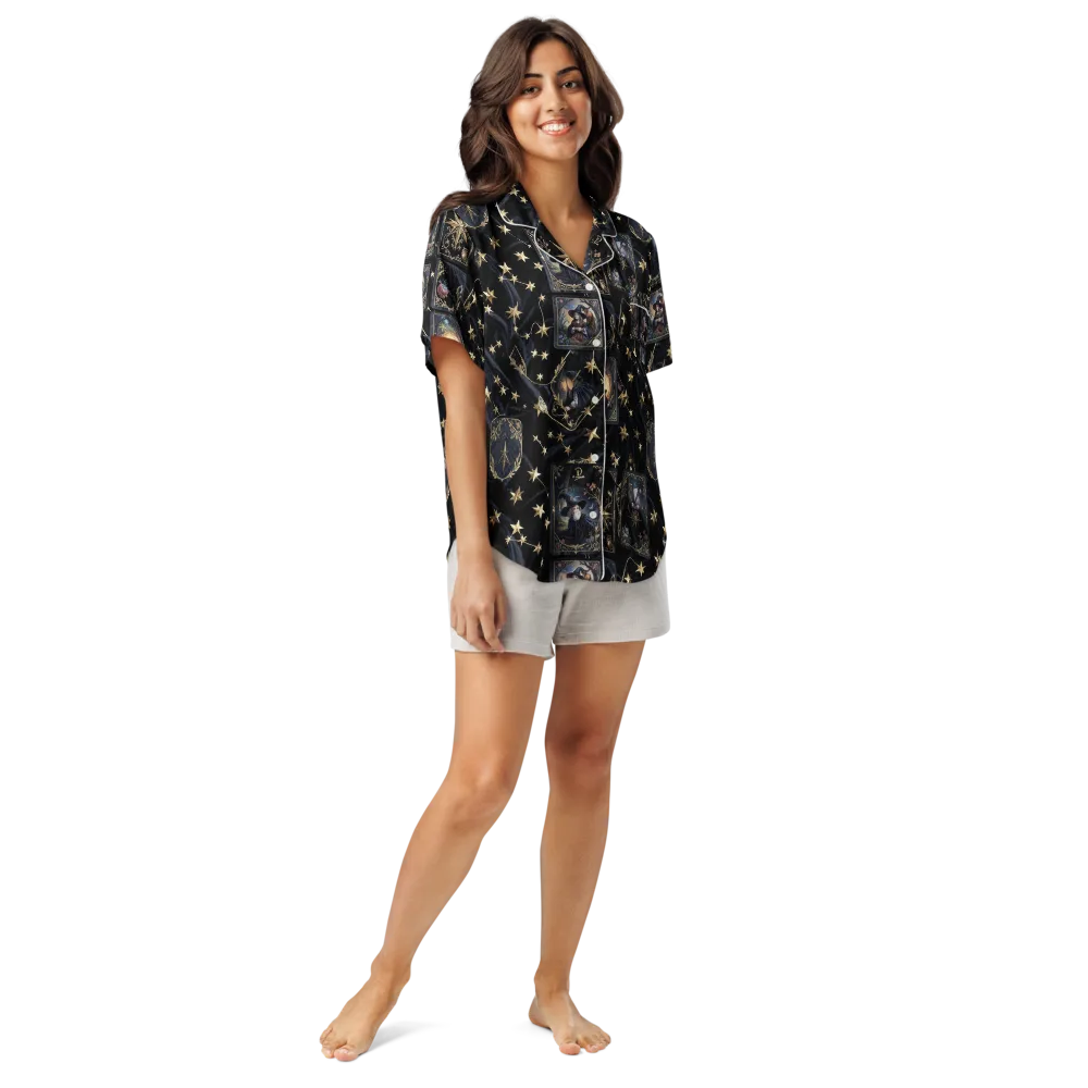 Midnight Arcana on Women's Short Sleeve Pajama Top — Front