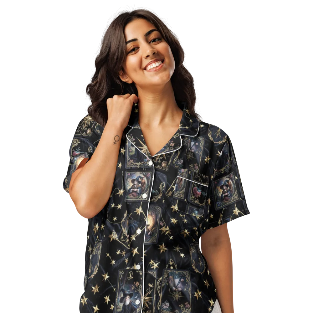Midnight Arcana on Women's Short Sleeve Pajama Top — Front