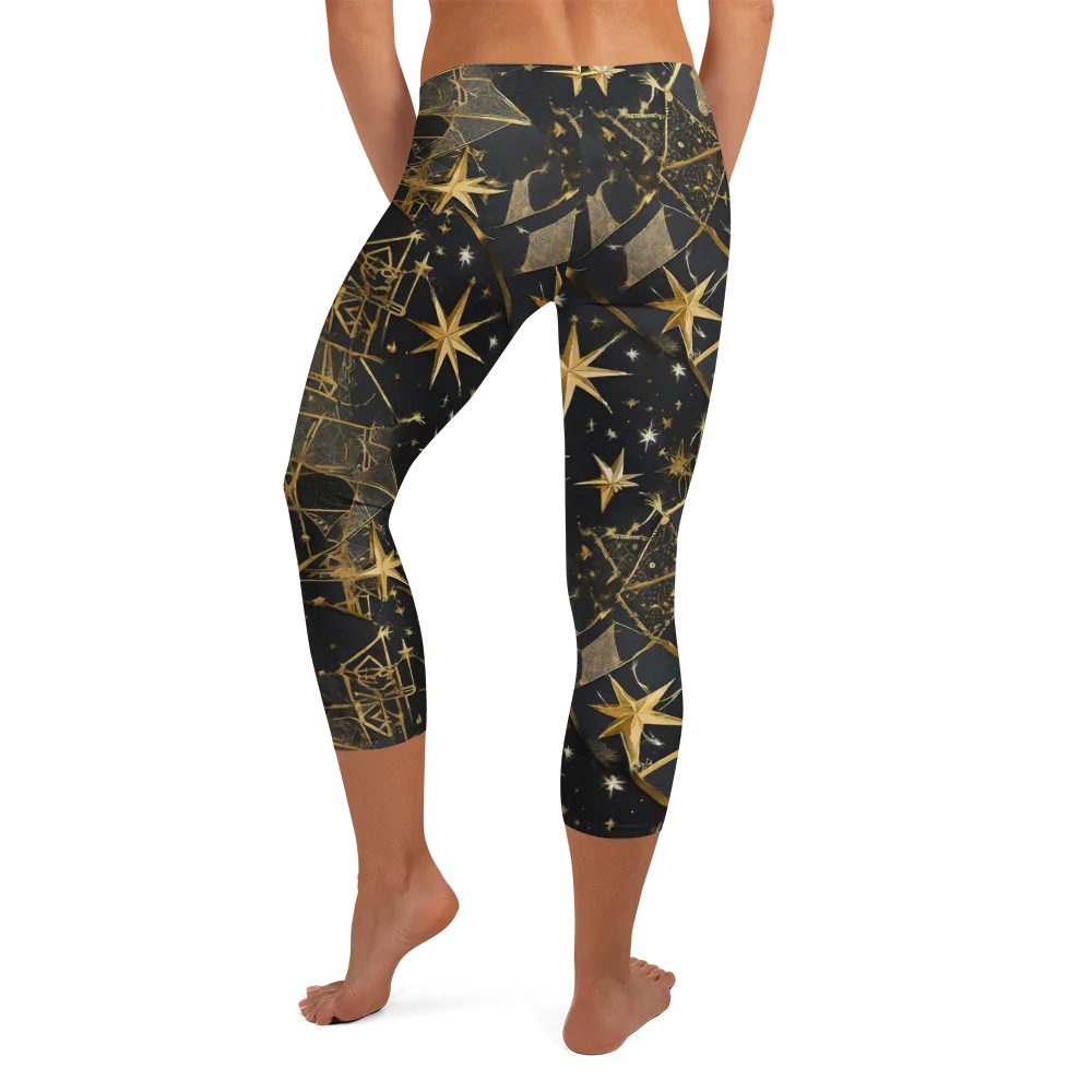 Nocturne Orbit on Capri Leggings — Back
