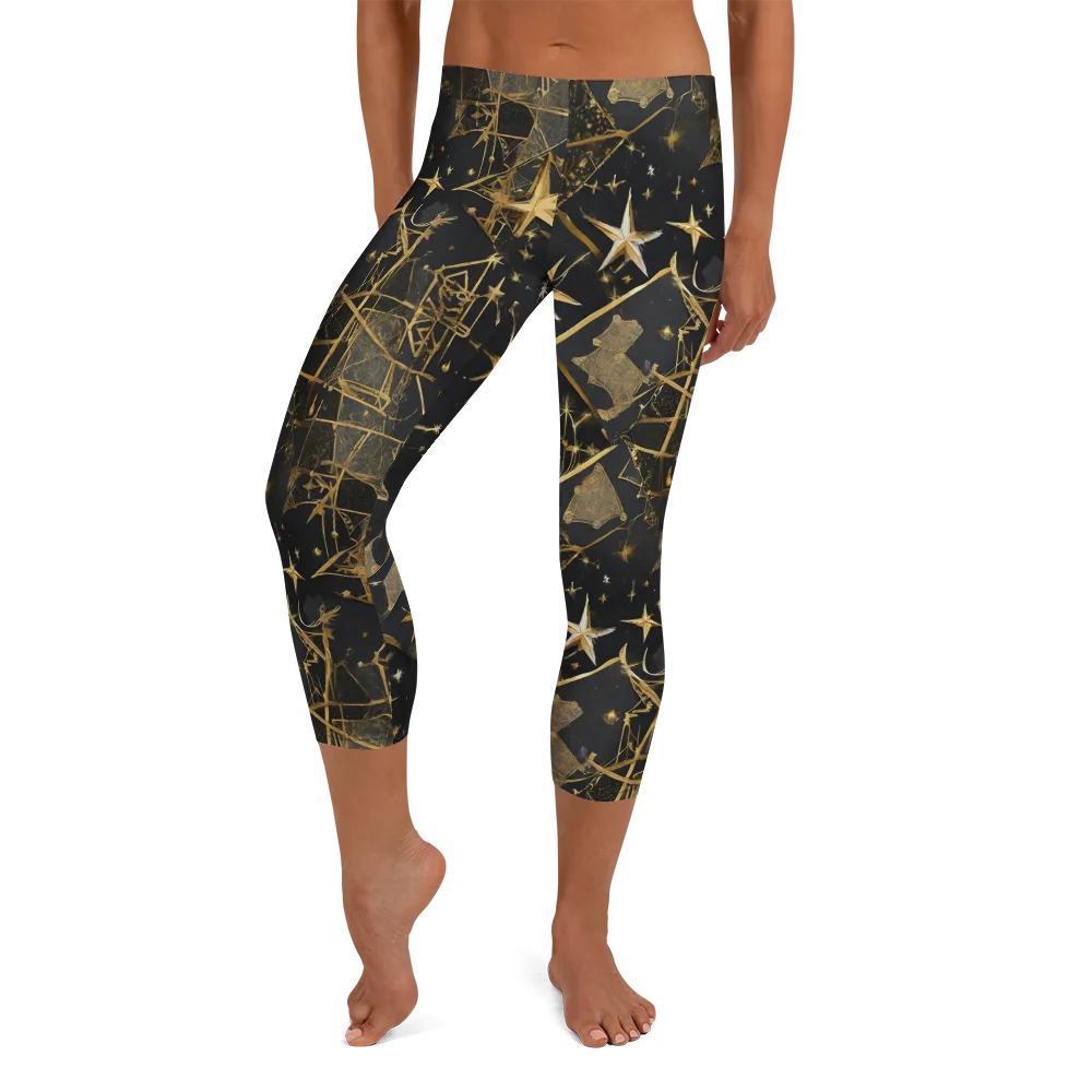 Nocturne Orbit on Capri Leggings — Front