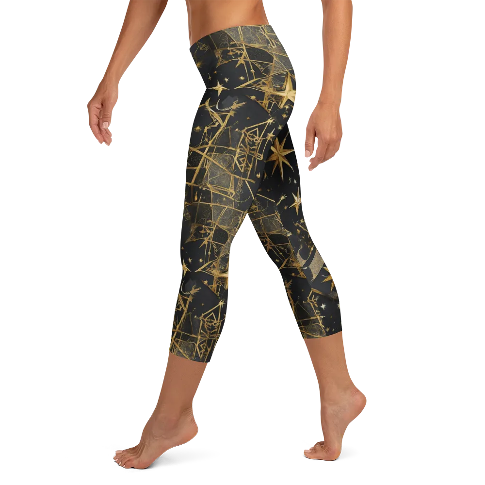 Nocturne Orbit on Capri Leggings — Left