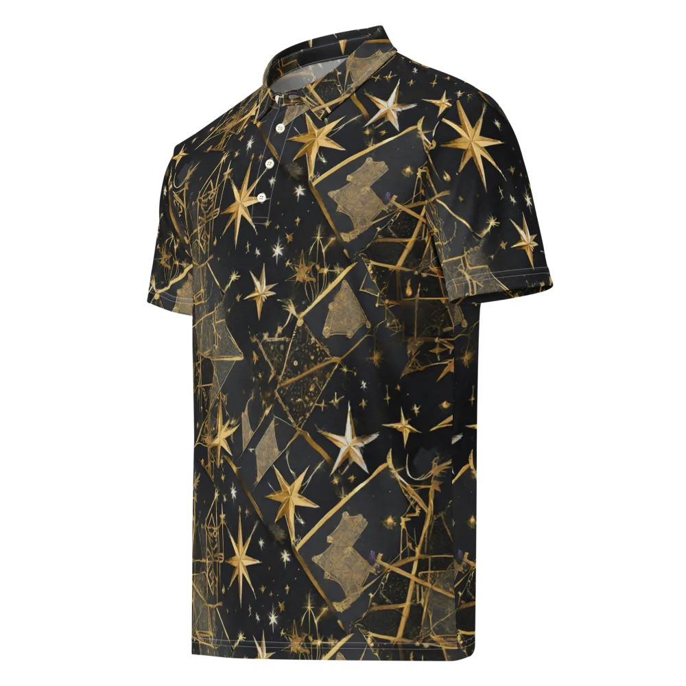 Nocturne Orbit on Men's Slim Fit Polo Shirt — Left Front