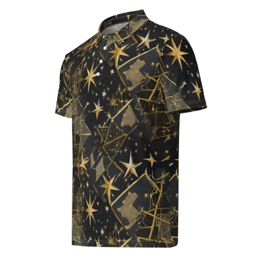 Nocturne Orbit on a Men's Slim Fit Polo Shirt