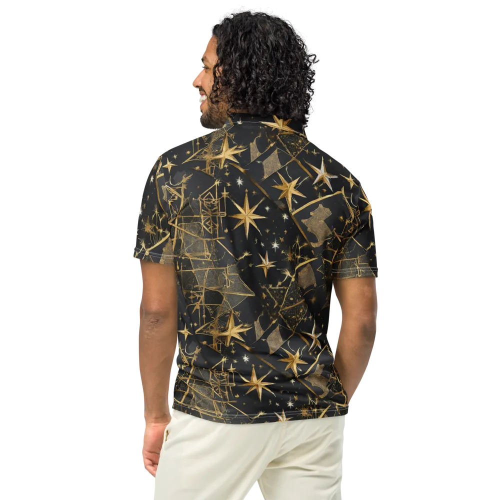 Nocturne Orbit on Men's Slim Fit Polo Shirt — Back