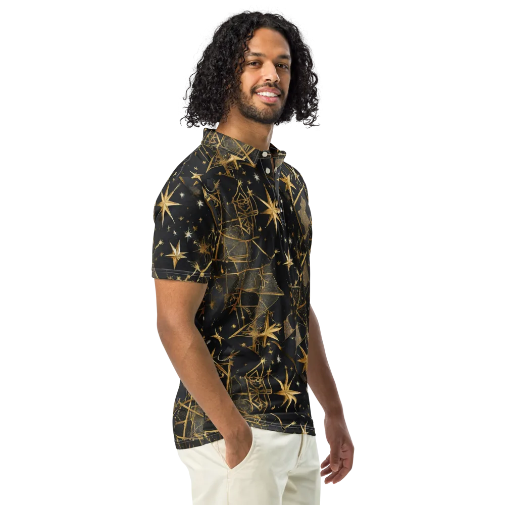 Nocturne Orbit on Men's Slim Fit Polo Shirt — Right Front