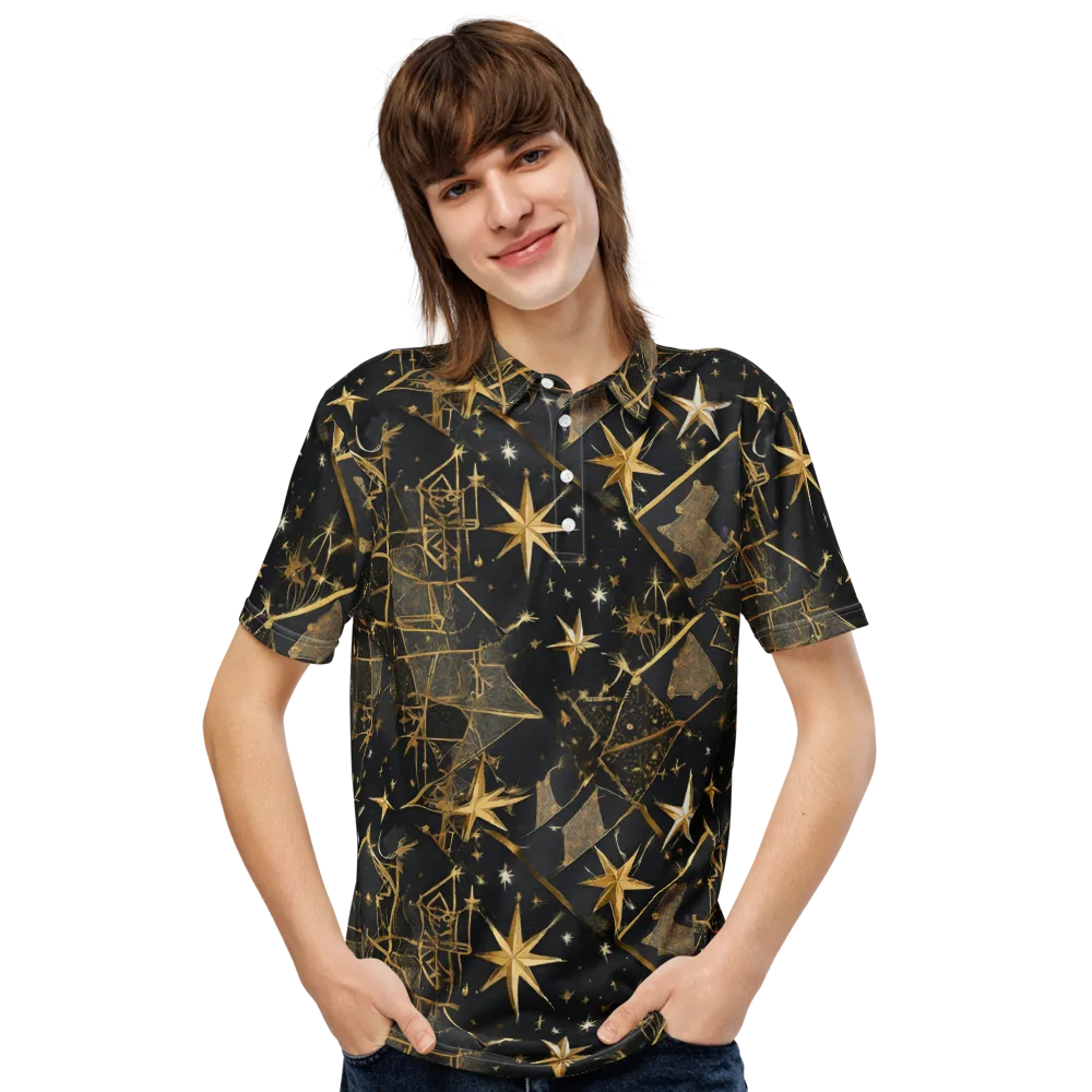 Nocturne Orbit on Men's Slim Fit Polo Shirt — Front