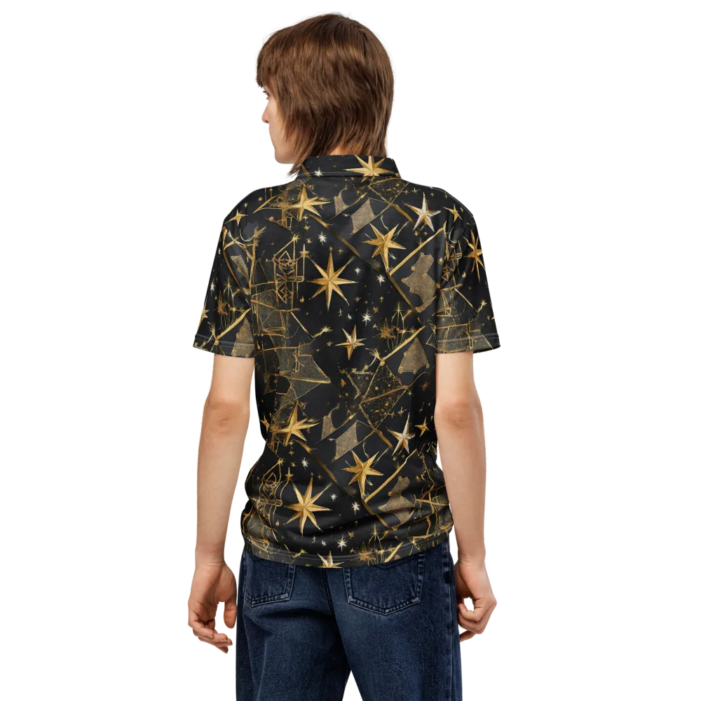 Nocturne Orbit on Men's Slim Fit Polo Shirt — Back