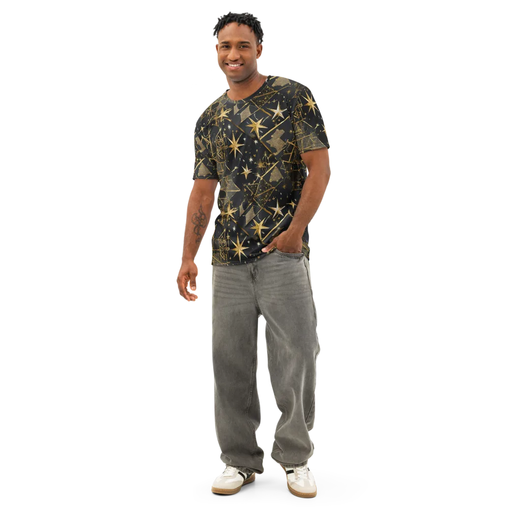 Nocturne Orbit on Men's Cotton Crew Neck T-Shirt — Front