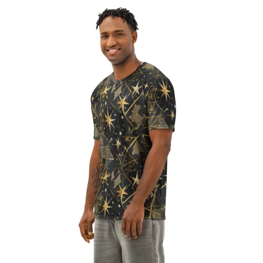 Nocturne Orbit on a Men's Cotton Crew Neck T-Shirt
