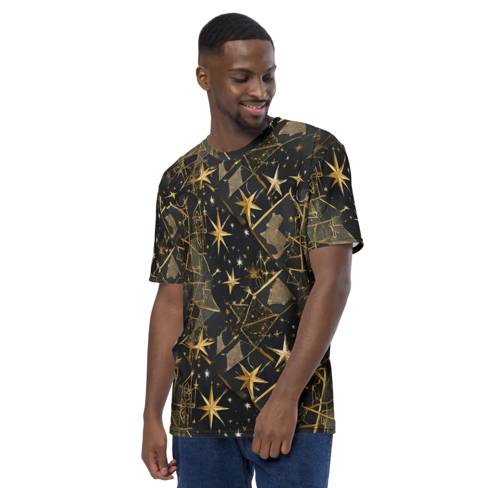 Nocturne Orbit on Men's Crew Neck T-Shirt — Left