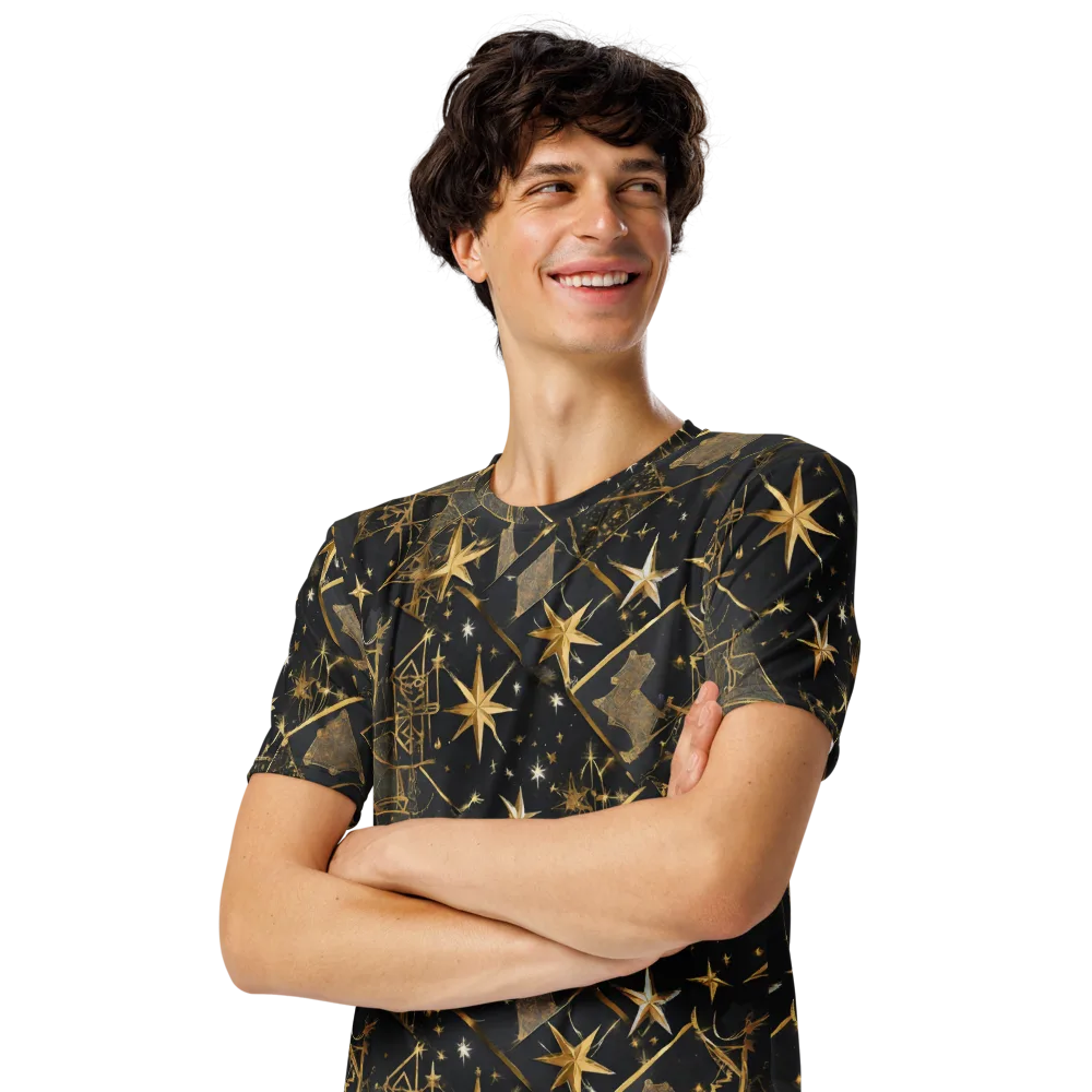 Nocturne Orbit on Men's Crew Neck T-Shirt — Left Front
