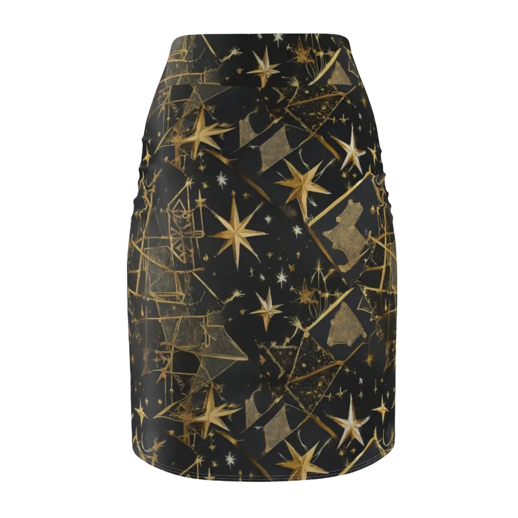 Nocturne Orbit on Pencil Skirt — Back