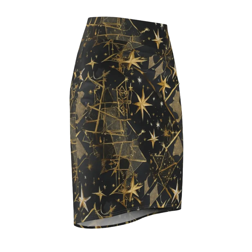 Nocturne Orbit on Pencil Skirt — Front Side