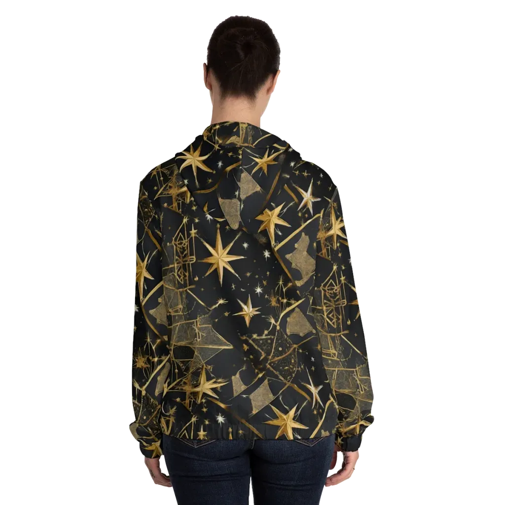 Nocturne Orbit on Women's Full-Zip Hoodie — Back On Person
