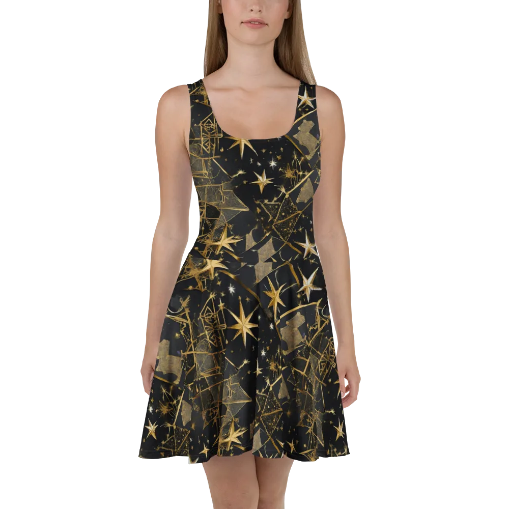 Nocturne Orbit on Skater Dress — Front